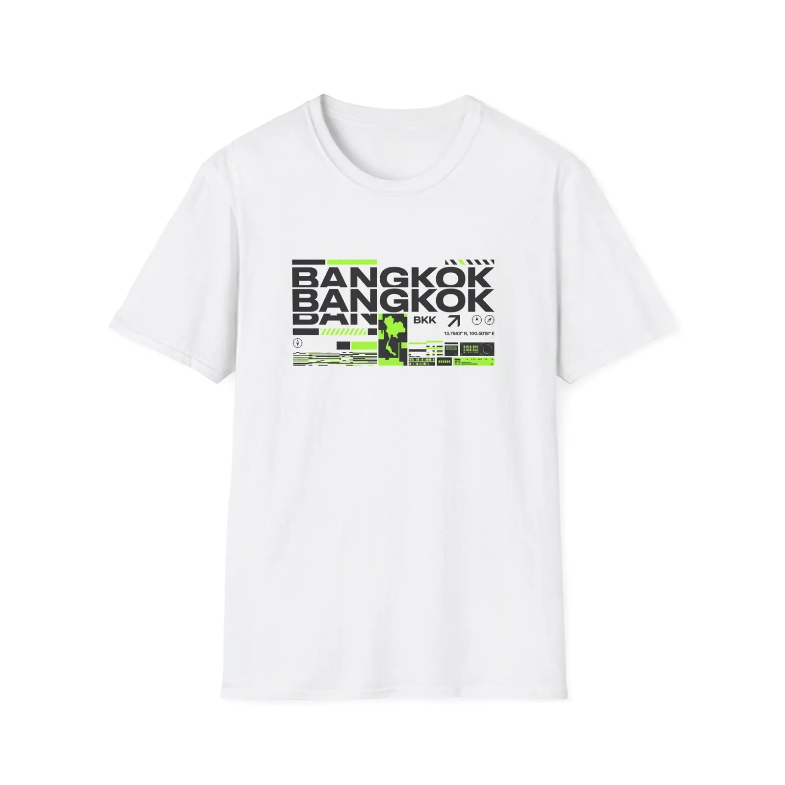 Vintage Fashion Bangkok - เสื้อยืดลายตัวอักษรกรุงเทพฯ สตรีทแวร์เอเชียสำหรับผู้ชาย เสื้อผ้าดีไซเนอร์วินเทจฟอก ยูนิเซ็กส์ แฟชั่นเล็กน้อย