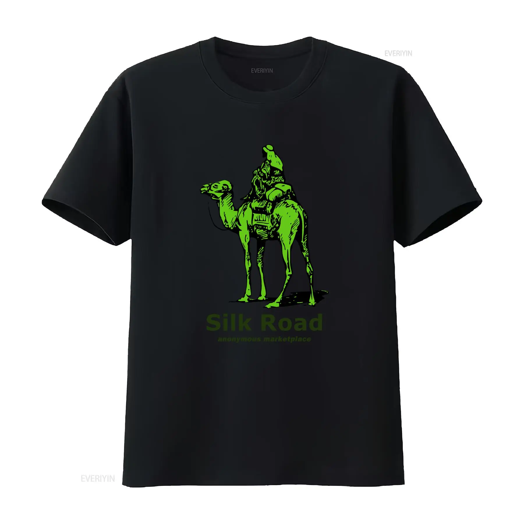 Vintage Fashion Style Men - เสื้อยืดลายเส้นทางสายไหม สีเขียวสไตล์เรโทร ดีไซน์วินเทจ แฟชั่นวินเทจ ผ้าซักนุ่ม ระบายอากาศได้ดี