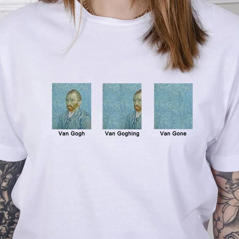 Tie Dye Shirt Vintage - เสื้อยืด2019ฮาราจูกุสำหรับฤดูร้อนใหม่เสื้อยืดผู้หญิงลายน่ารักรถตู้โก๊ะแวน goghing Van goghing Van goghing