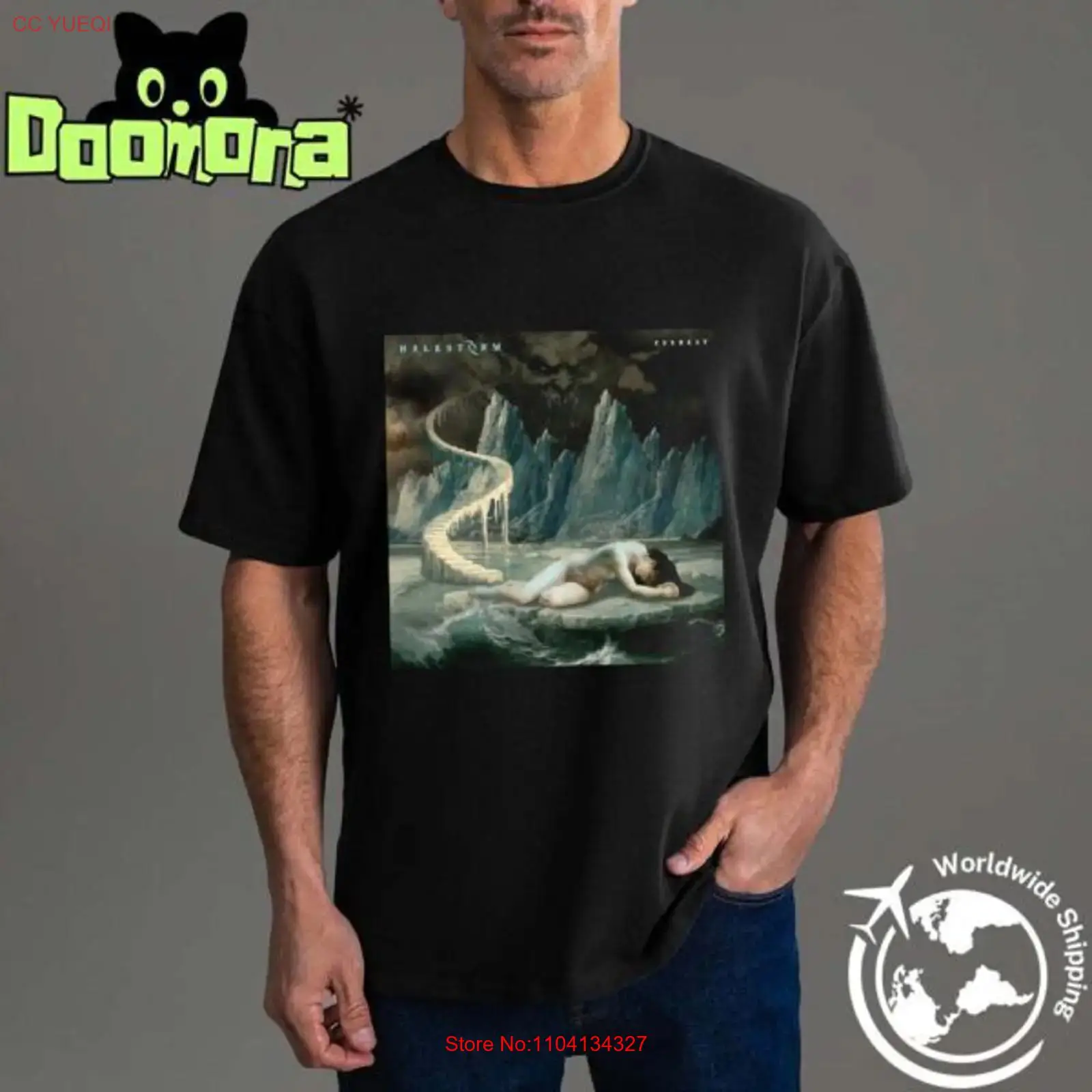 Vintage Fashion Art - เสื้อยืด Halestorm Eve Rest ลายปกอัลบั้มใหม่ สไตล์วินเทจ