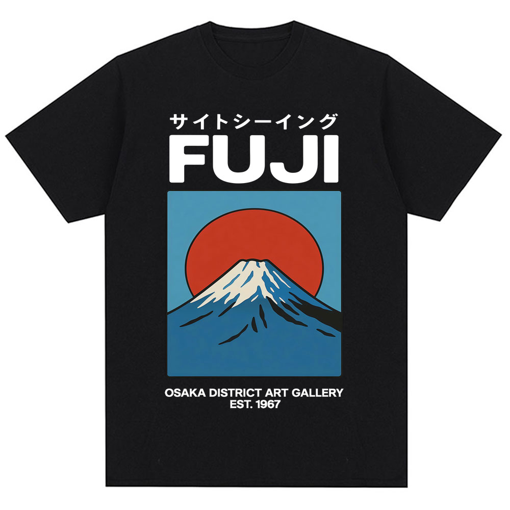 Vintage Fashion Osaka - เสื้อยืดสไตล์ญี่ปุ่น ฟูจิ โอซากะ สำหรับผู้ชายและผู้หญิง แฟชั่นวินเทจ เสื้อยืดโอเวอร์ไซส์
