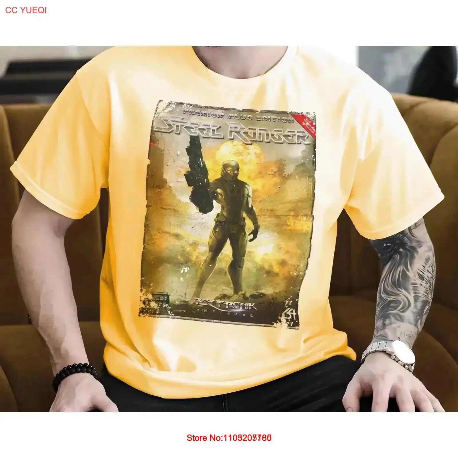 Vintage Fashion Game - เสื้อยืดลายเกม Steel Ranger 8 บิต C64