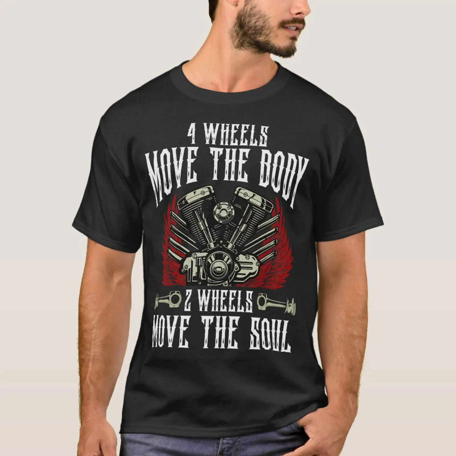 Vintage Fashion Wheel - เสื้อยืด 4 Wheels Move The Body