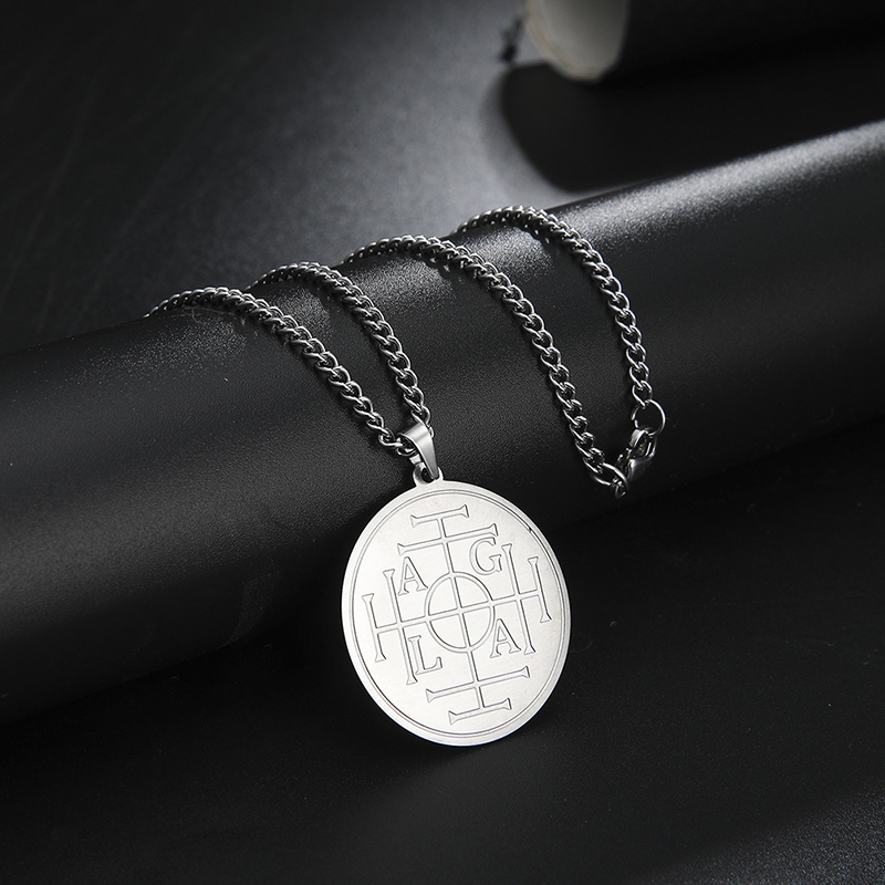Vintage Fashion Wheel - LIKGREAT สแตนเลสผู้ชายสร้อยคอล้อของฟอร์จูนป้องกันซีลAGLA Solomon Kabbalah Amuletจี้Talismanเครื่องประดับ