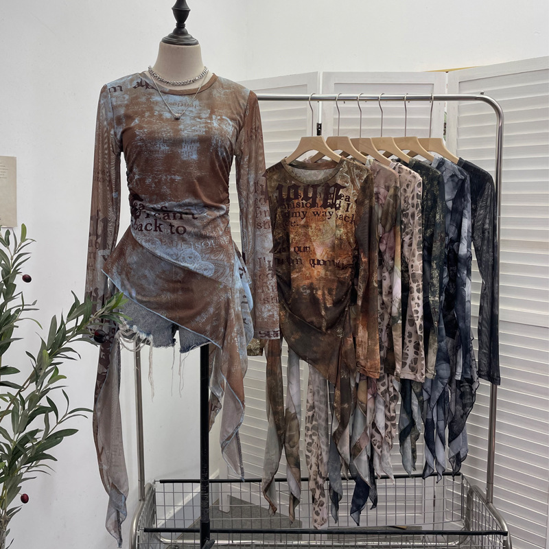 เสื้อยืดตาข่าย ISAROSE Y2K สำห - Tie Dye Shirt Vintage บทวิจารณ์และราคา