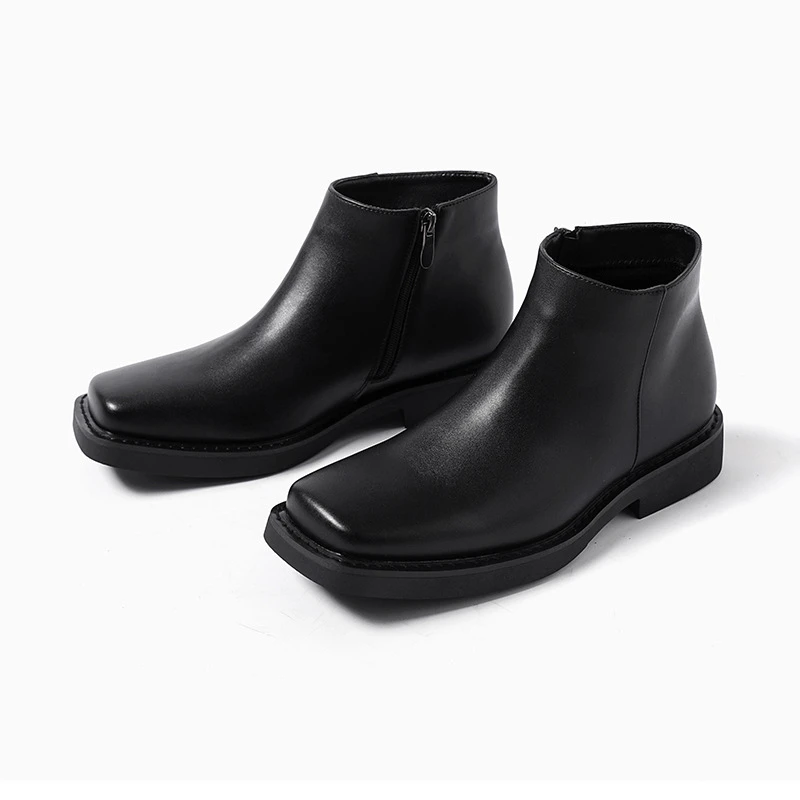 สีดําใหม่แฟชั่นผู้ชายรองเท้าหน - Vintage Fashion Style Men บทวิจารณ์และราคา