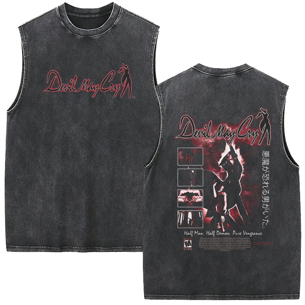 เสื้อกล้ามวินเทจฟอกสีลายเกม De - Vintage Fashion Game บทวิจารณ์และราคา