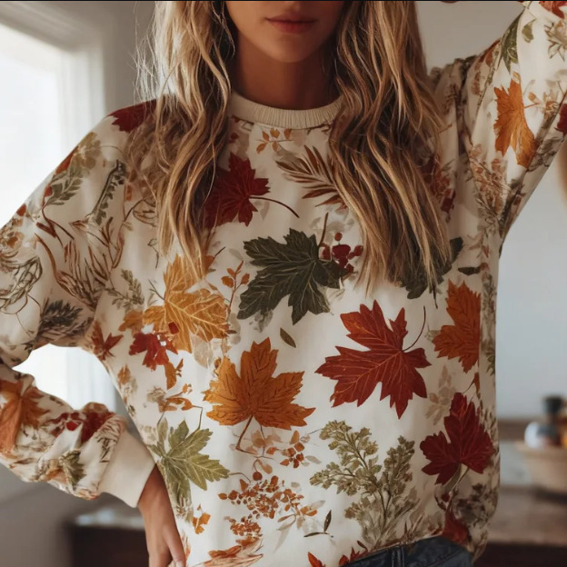 เสื้อสเวตเชิ้ตลายใบเมเปิ้ลสไตล - Vintage Fashion Years บทวิจารณ์และราคา