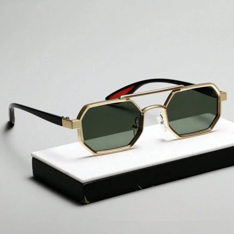 แว่นกันแดดทรงเหลี่ยมวินเทจสำหร - Vintage Fashion Style Men บทวิจารณ์และราคา