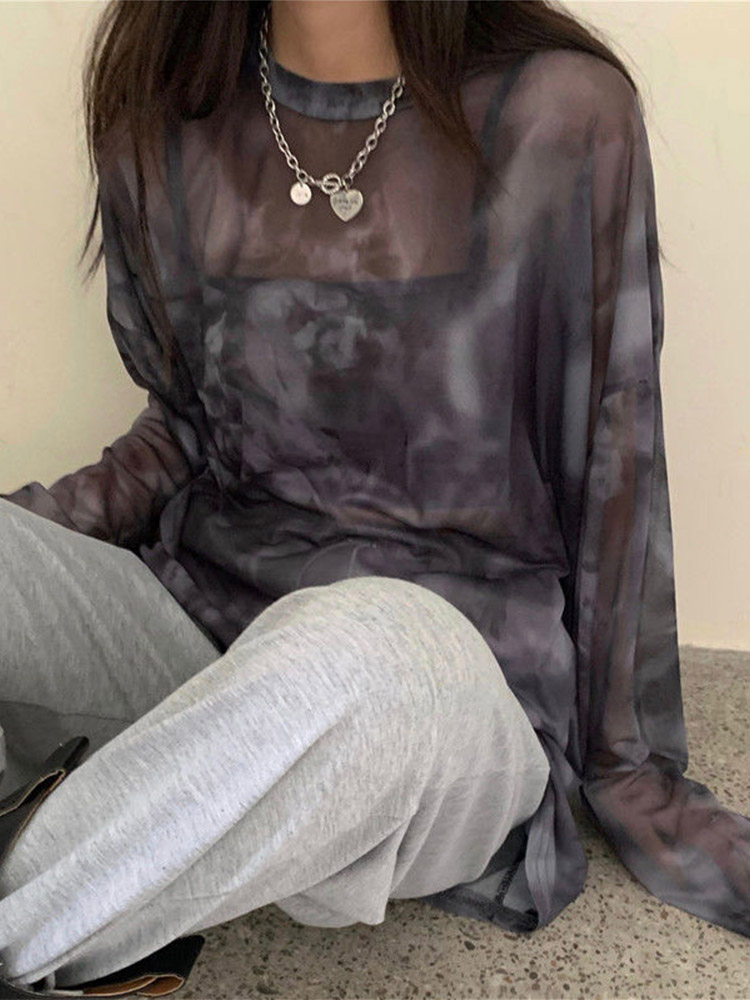 เสื้อยืดผู้หญิงTie Dyeแขนยาวสุ - Tie Dye Shirt Vintage บทวิจารณ์และราคา
