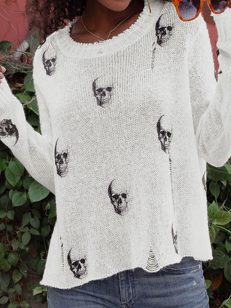 เสื้อสเวตเตอร์ถักลายหัวกะโหลกส - Vintage Fashion Years บทวิจารณ์และราคา