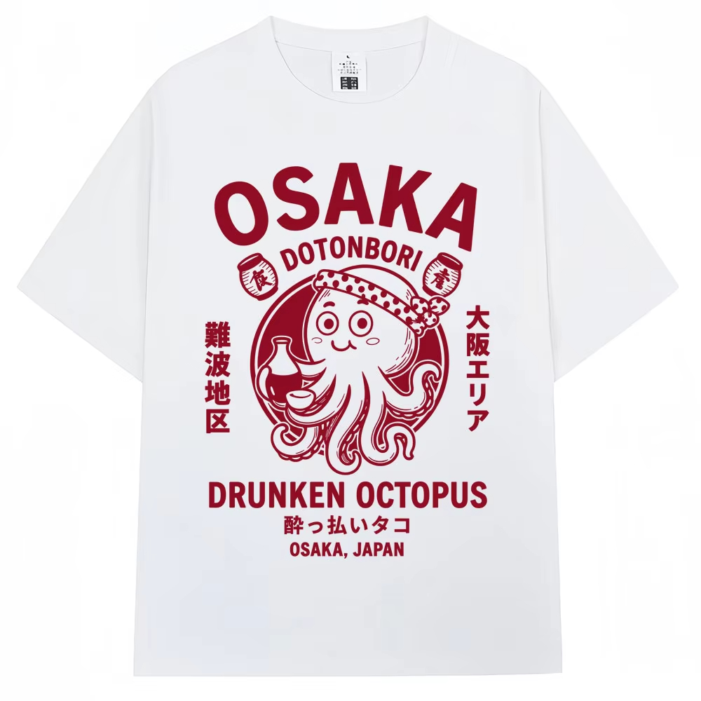 เสื้อยืดลายปลาหมึกดื่มสไตล์ญี่ - Vintage Fashion Osaka บทวิจารณ์และราคา