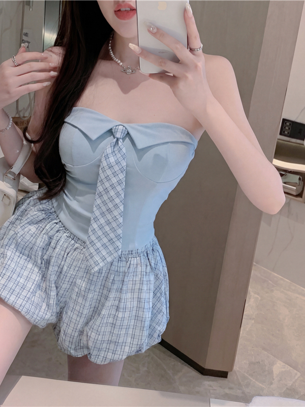 ชุดเซ็ตสองชิ้น เสื้อครอปแขนกุด - Vintage Fashion Years บทวิจารณ์และราคา