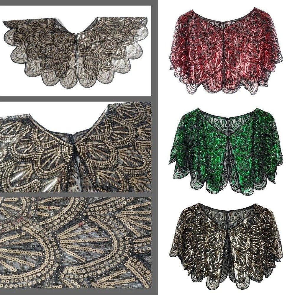 ผ้าคลุมไหล่แบบโปร่งลายลูกไม้ปร - Vintage Fashion Art บทวิจารณ์และราคา
