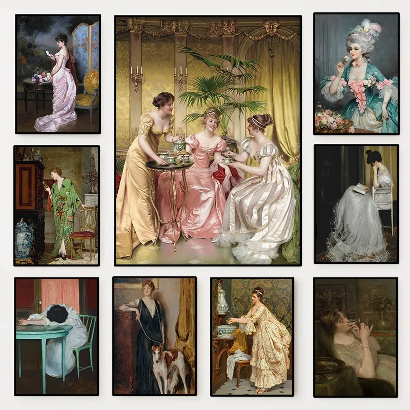 โปสเตอร์ภาพวาดผู้หญิงยุคเรอเนซ - Vintage Fashion Art บทวิจารณ์และราคา