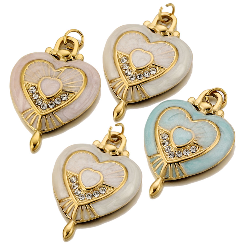 จี้รูปหัวใจลายพระอาทิตย์เคลือบ - Vintage Fashion Nova บทวิจารณ์และราคา