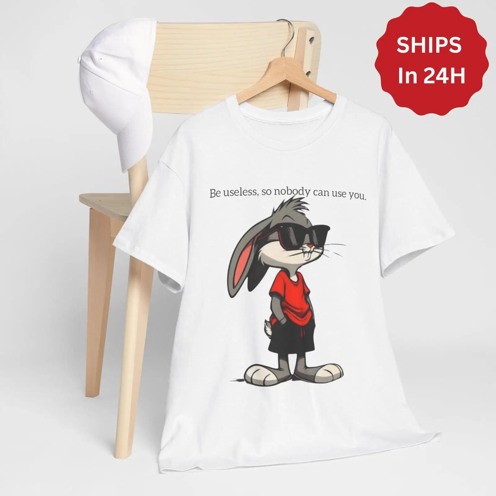 เสื้อยืดลายกระต่ายตลก ดีไซน์แป - Quirky Vintage Fashion บทวิจารณ์และราคา